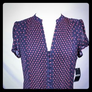 MSK Polka Dot Sheer dress